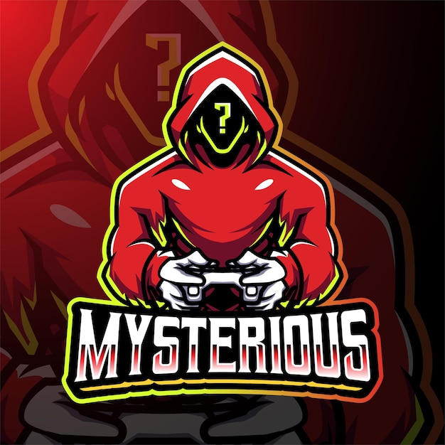 Mysterious gamer esport mascot logo design