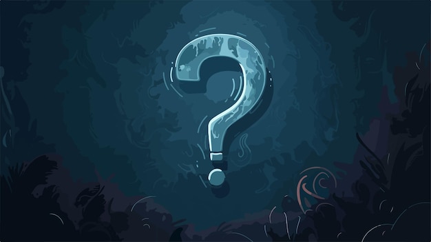 Vector mysterious question mark symbol in darkness vector illustration