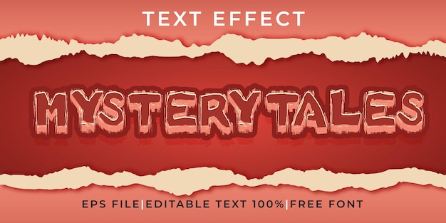 mystery tales 3d text effect logo mockup vector template mockup