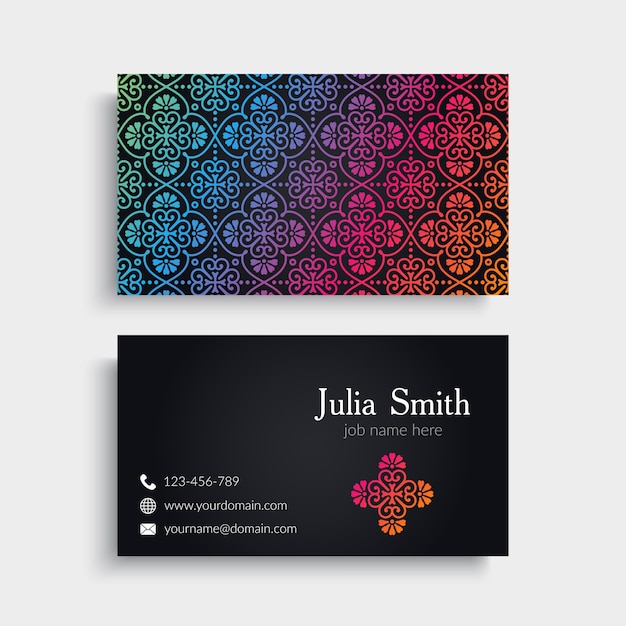 Mystical business card in rainbow colors