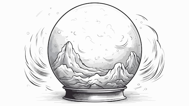 Vector mystical crystal ball fantasy sketch car vector illustration