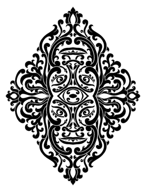 Mystical medallion for design Vector black ornament on a white background