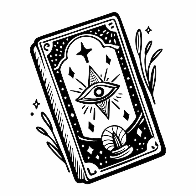 Mystical Tarot Card with Eye and Star Symbols