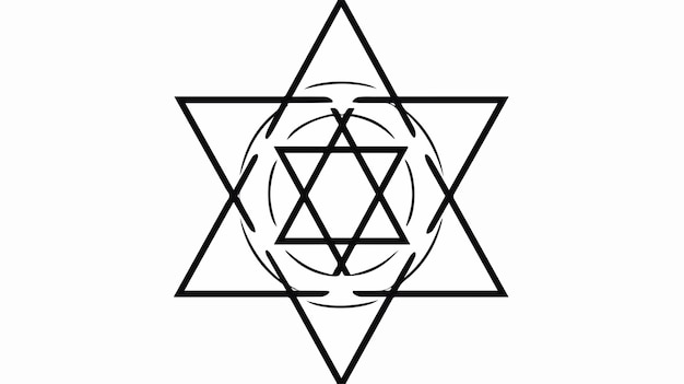 Vector mystical unicursal hexagram symbol and kabbalah background