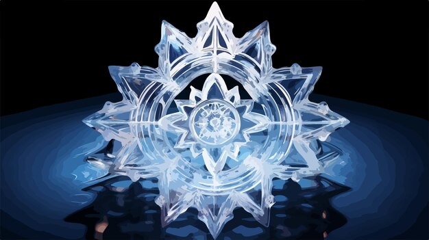 Vector mystical water crystal with om symbol gratitude concept