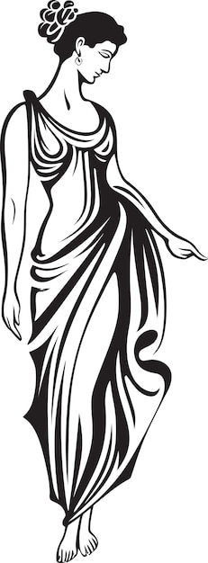 Vector mythical maiden vector design of ethereal beauty athenas radiance iconic emblem of greek beauty