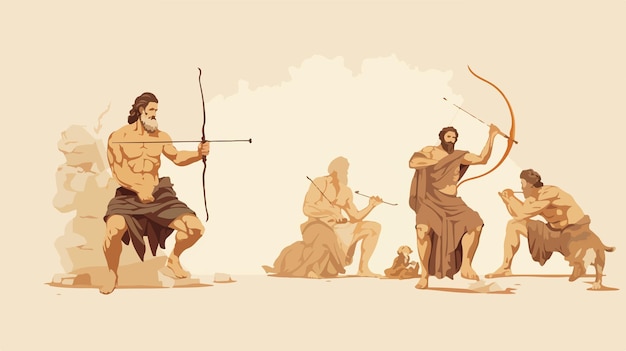 Vector mythological story of homer odyssey kills the suito