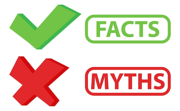 Myths facts Flat Icon . Vector Illustration