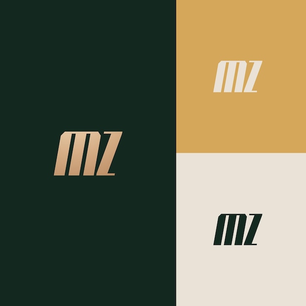 MZ logo design vector image