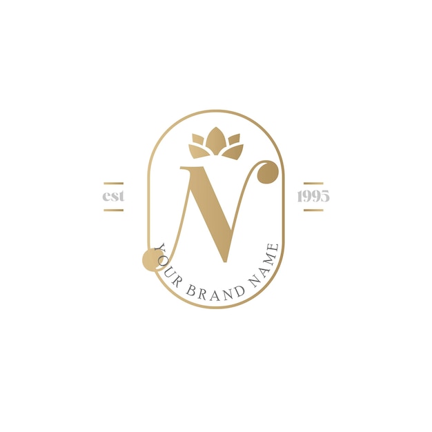 Vector n gold luxury logo