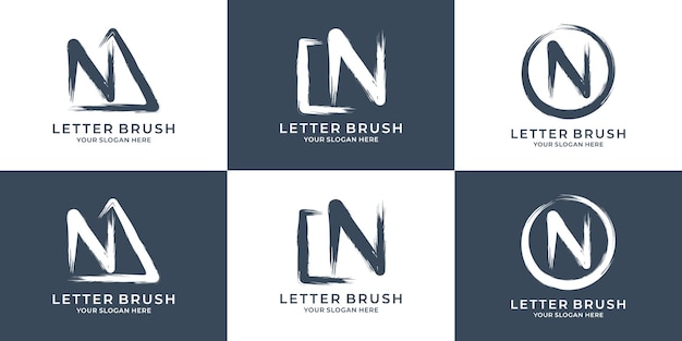 N initial letter ink brush logo for business and brand inspiration logo