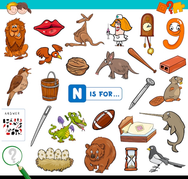 N is for educational game for children