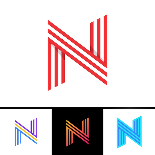 N letter formed by parallel lines