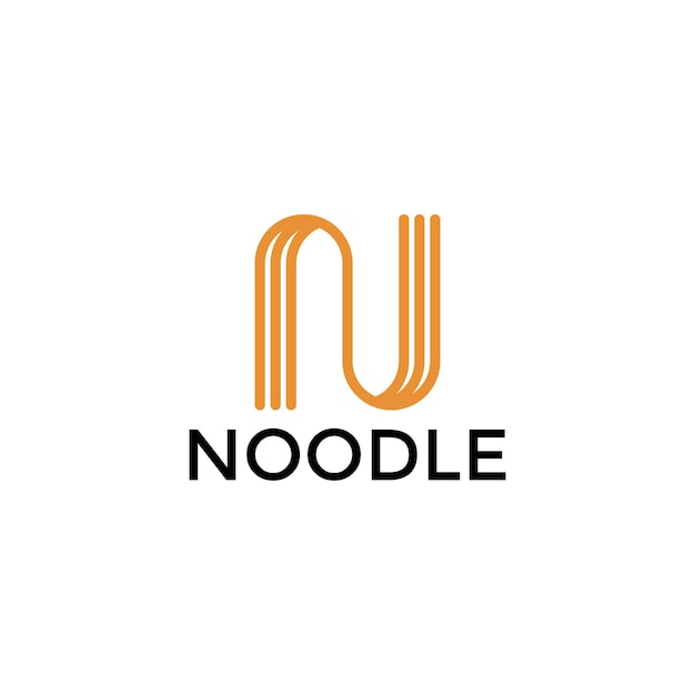 N letter noodle logo inspiration Food design template Vector illustration concept