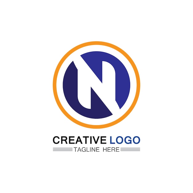 N logo font company logo business and letter initial N design vector and letter for logo