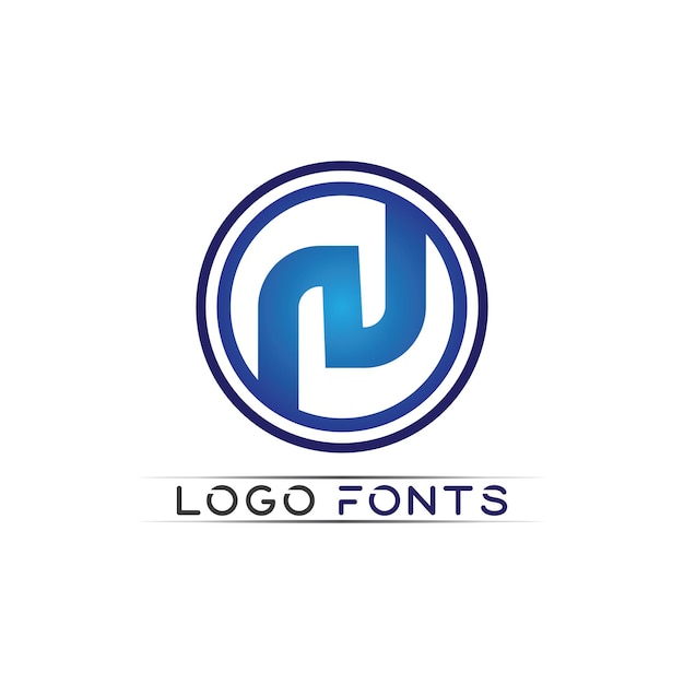 N logo font company logo business and letter initial N design vector and letter for logo