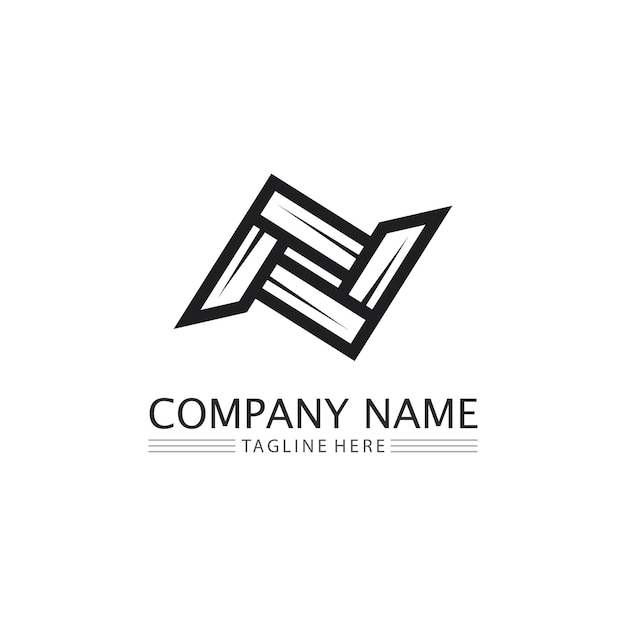 N logo font company logo business and letter initial N design vector and letter for logo