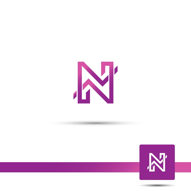 N Logo with abstract gradient colour, logo design concept