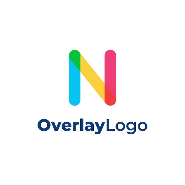 N Modern And Colorful Initial Alphabet Letter Logo Overlapping Graphics