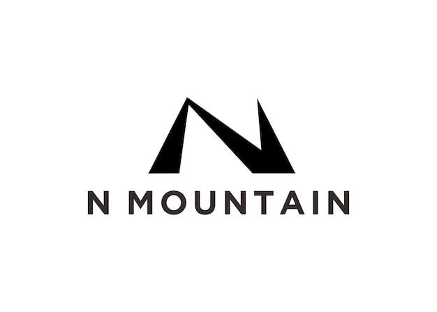 n mountain logo design vector illustration