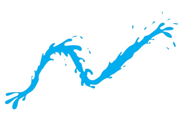 N shape blue water splashes Blue paint splashes on a white background