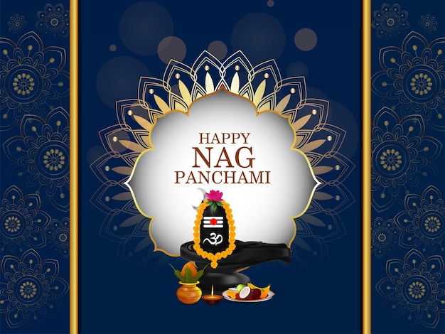 Naag panchami hindu festival banner design