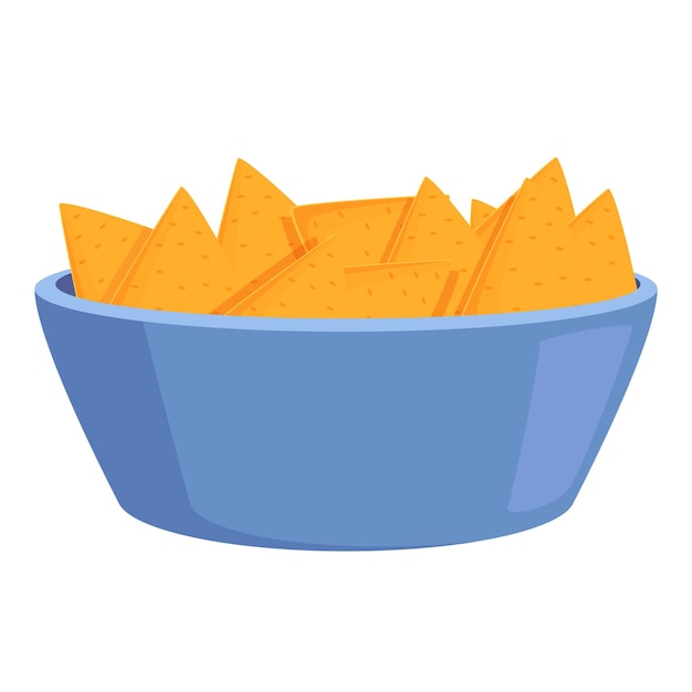 Vector nachos bowl icon cartoon vector mexican food