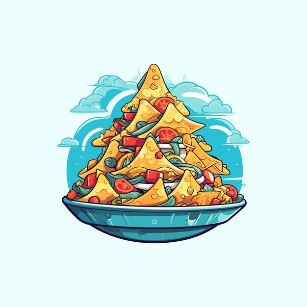 Vector nachos clip art illustration for menu poster web