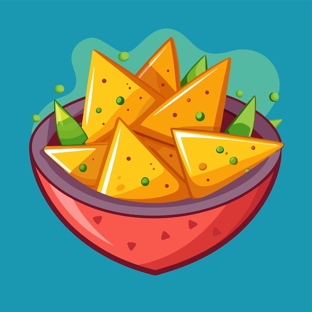 Vector nachos clipart cartoon style vector illustration