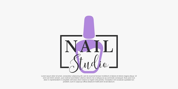 Nail art beauty salon logo with creative concept premium vector