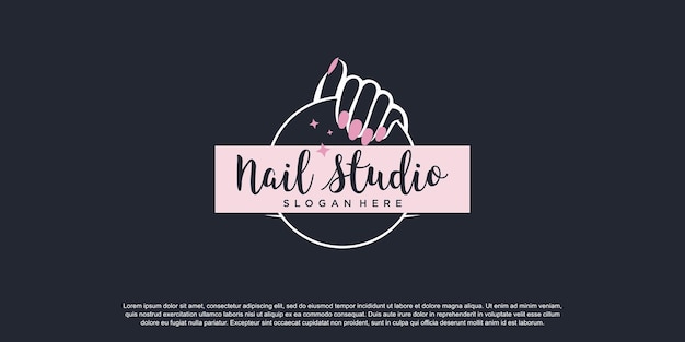 Nail art logo design vector with modern and creative style