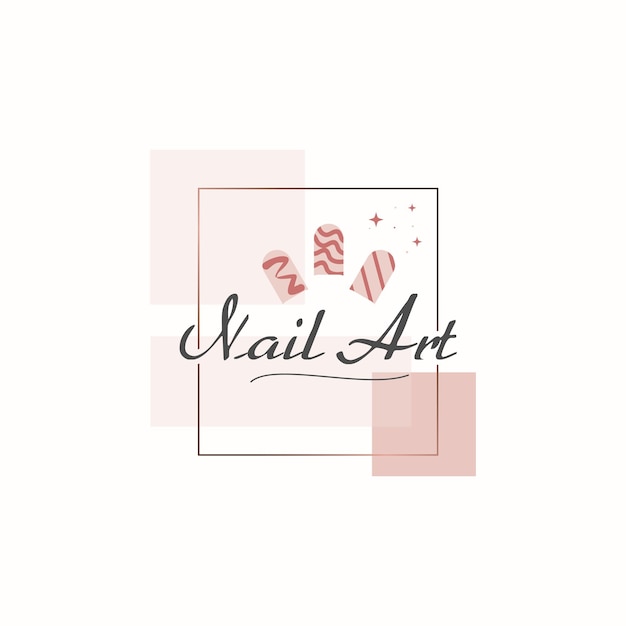 Nail art logo design with creative concept idea