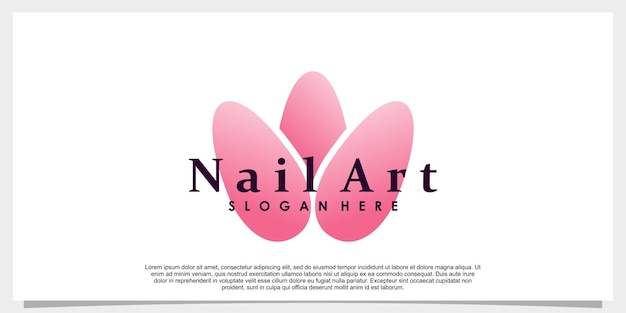 Nail art studio logo design illustration