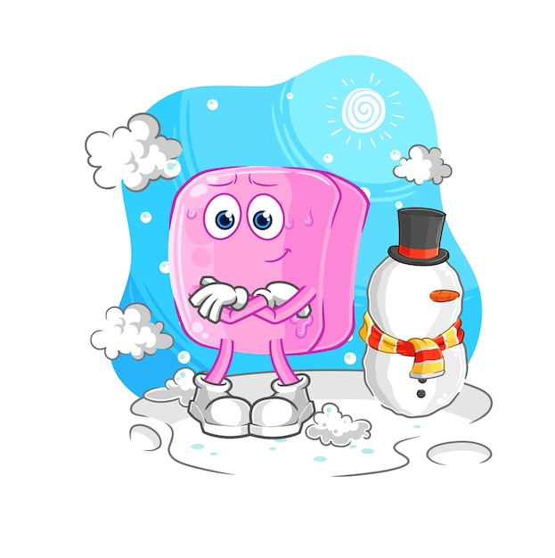 Nail in cold winter character cartoon mascot vector