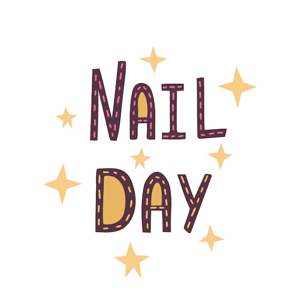 Nail day Hand drawn illustration