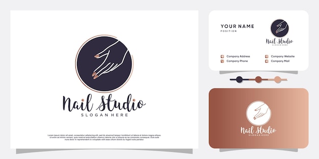 Nail logo design concept for beauty with creative element style