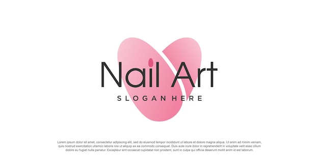 Nail logo design concept for beauty with creative element style