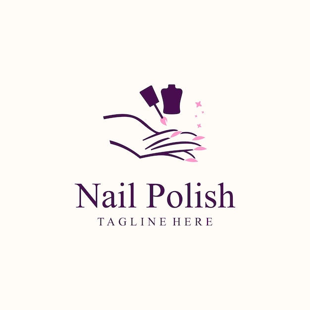 Nail logo design concept for nail beauty woman Premium Vector