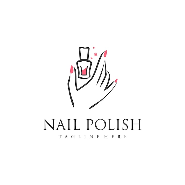 Nail logo design concept for nail beauty woman Premium Vector