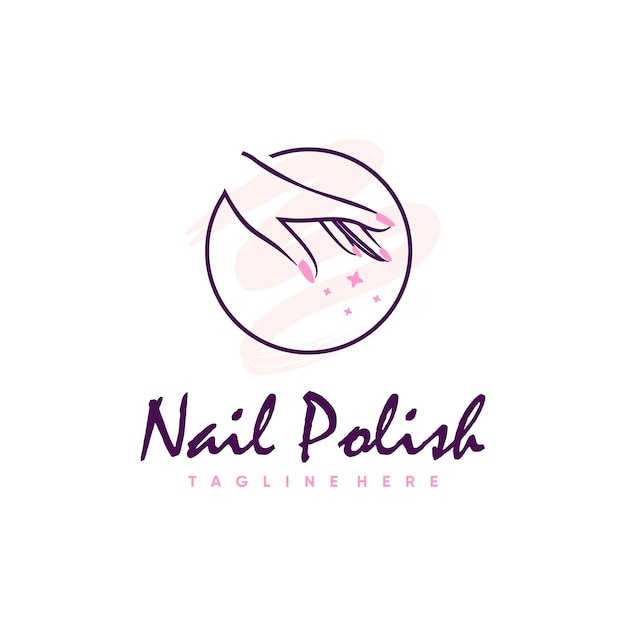 Nail logo design concept for nail beauty woman Premium Vector