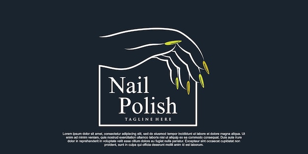 Nail polish icon logo design for nail salon or beauty studio with creative concept Premium Vector