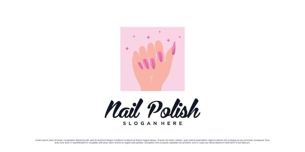 Nail polish logo design template for manicure studio with unique concept Premium Vector