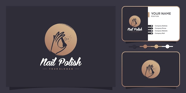 Nail polish logo design vector with creative unique style