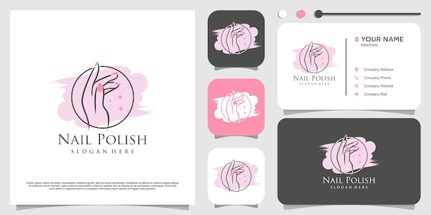 Nail polish logo design vector with creative unique style