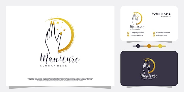 Nail polish logo design vector with creative unique style