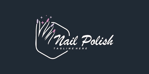 Nail polish logo icon with modern creative and unique concept design Premium Vector