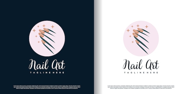 Nail polish logo icon with modern creative and unique concept premium vector