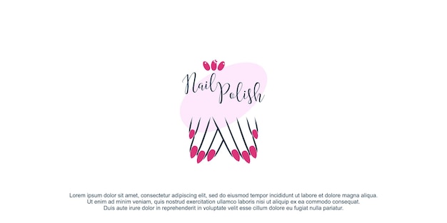 Nail polish logo with creative design unique element icon vector illustration