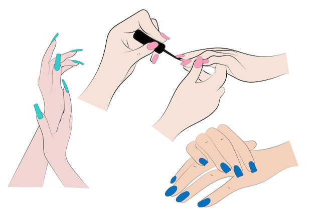 nail polish manicure nail art Vector