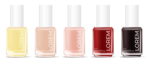 Nail polish set . cosmetic product template